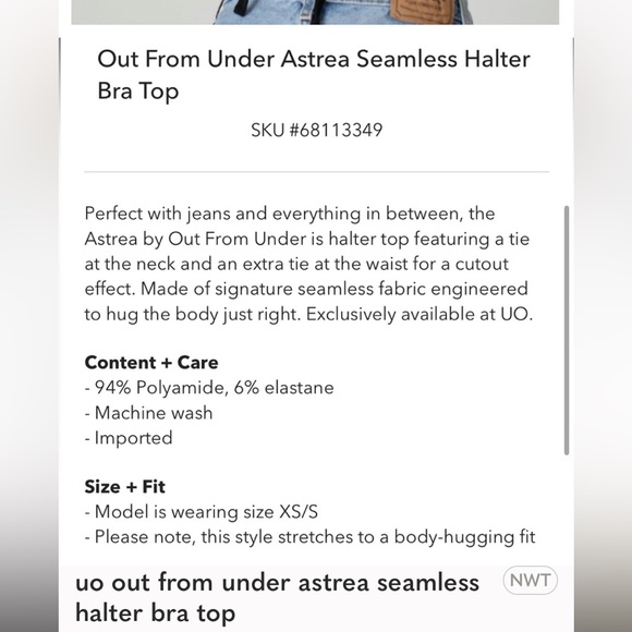 SOLD Urban Outfitters Out From Under XS/S Black Strappy Crop Top Cut outs - Picture 6 of 8